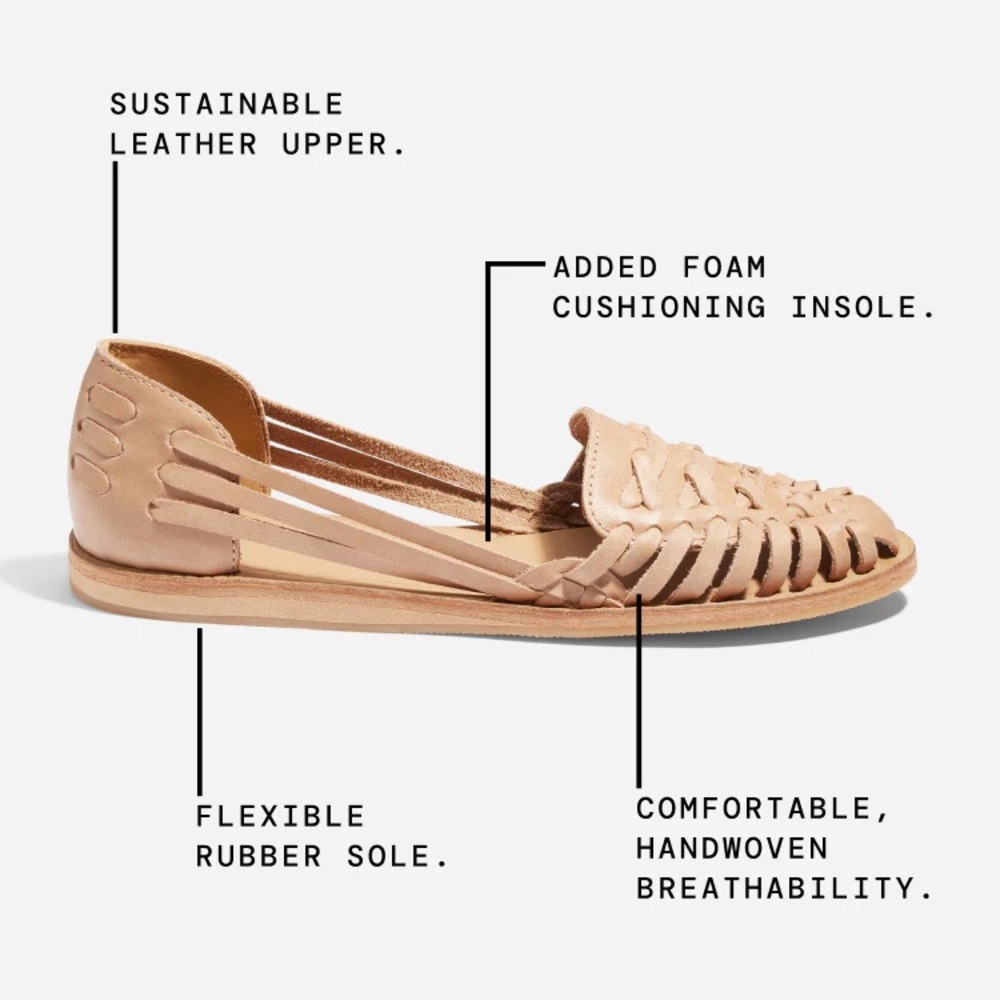 Nisolo Women's Huarache Sandal in Almond Size 6 - Picture 7 of 8